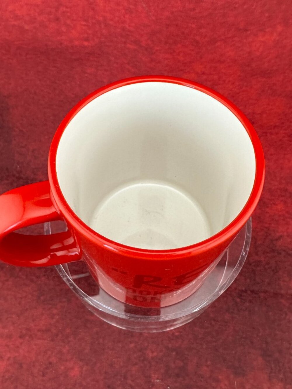 RED M&M MUG " RED LOOKS GOOD ON ME" COFFEE CUP TEA 2020 FRNAKFORD CANDY - Picture 3 of 6
